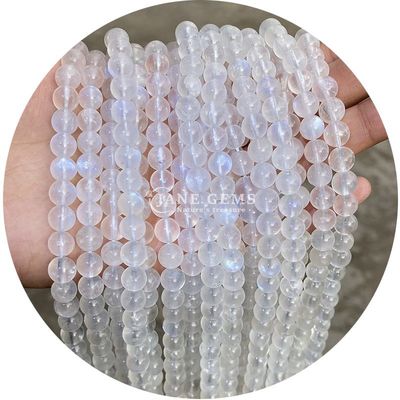 Grosir Natural 2A Tourmaline Bulat Lolos Manik Moonstone Lolos Batu Manik Pelangi Fluorit Manik Spacer untuk Perhiasan
