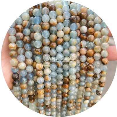 Grosir Natural 2A Tourmaline Bulat Lolos Manik Moonstone Lolos Batu Manik Pelangi Fluorit Manik Spacer untuk Perhiasan