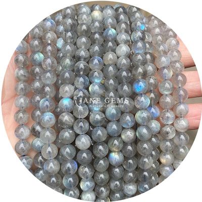 Grosir Natural 2A Tourmaline Bulat Lolos Manik Moonstone Lolos Batu Manik Pelangi Fluorit Manik Spacer untuk Perhiasan