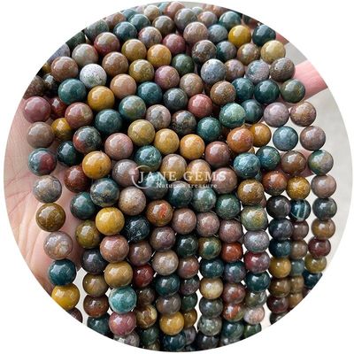 Grosir Natural 2A Tourmaline Bulat Lolos Manik Moonstone Lolos Batu Manik Pelangi Fluorit Manik Spacer untuk Perhiasan