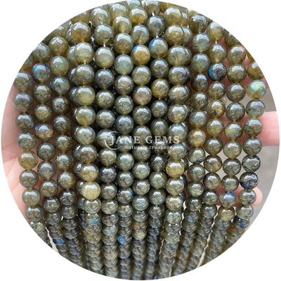 Grosir Natural 2A Tourmaline Bulat Lolos Manik Moonstone Lolos Batu Manik Pelangi Fluorit Manik Spacer untuk Perhiasan