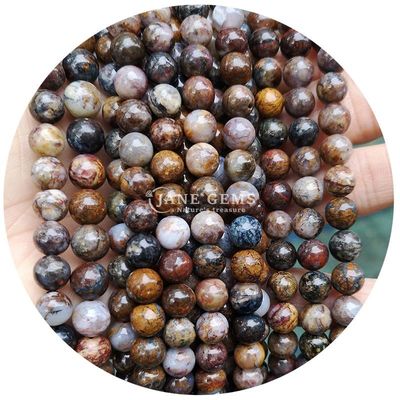 Grosir Natural 2A Tourmaline Bulat Lolos Manik Moonstone Lolos Batu Manik Pelangi Fluorit Manik Spacer untuk Perhiasan