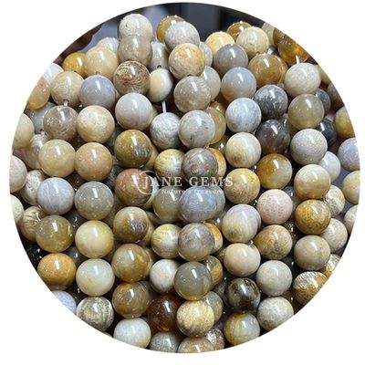 Grosir Natural 2A Tourmaline Bulat Lolos Manik Moonstone Lolos Batu Manik Pelangi Fluorit Manik Spacer untuk Perhiasan