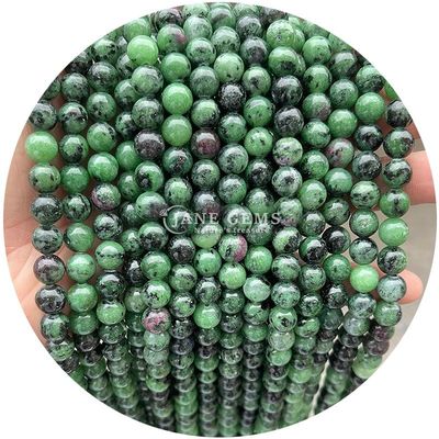Grosir Natural 2A Tourmaline Bulat Lolos Manik Moonstone Lolos Batu Manik Pelangi Fluorit Manik Spacer untuk Perhiasan