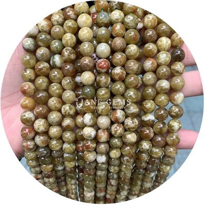 Grosir Natural 2A Tourmaline Bulat Lolos Manik Moonstone Lolos Batu Manik Pelangi Fluorit Manik Spacer untuk Perhiasan