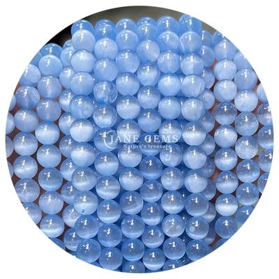 Grosir Batu permata alami Kerucut Lolos Bulat 8mm Blue Gypsum Kerucut Lolos Bulat Hematite Kerucut Spacer untuk pembuatan perhiasan