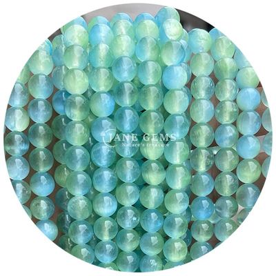 Grosir Batu permata alami Kerucut Lolos Bulat 8mm Blue Gypsum Kerucut Lolos Bulat Hematite Kerucut Spacer untuk pembuatan perhiasan