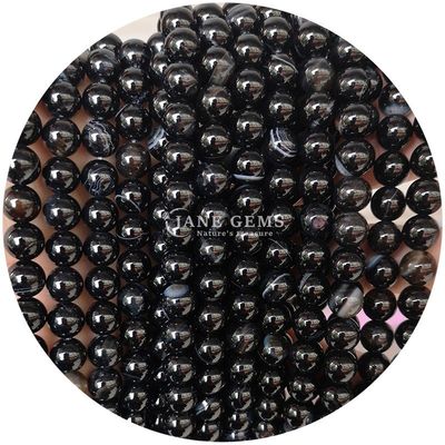 Grosir Batu permata alami Kerucut Lolos Bulat 8mm Blue Gypsum Kerucut Lolos Bulat Hematite Kerucut Spacer untuk pembuatan perhiasan