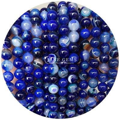 Grosir Batu permata alami Kerucut Lolos Bulat 8mm Blue Gypsum Kerucut Lolos Bulat Hematite Kerucut Spacer untuk pembuatan perhiasan
