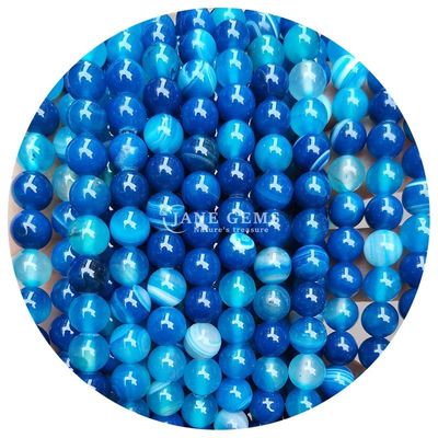 Grosir Batu permata alami Kerucut Lolos Bulat 8mm Blue Gypsum Kerucut Lolos Bulat Hematite Kerucut Spacer untuk pembuatan perhiasan