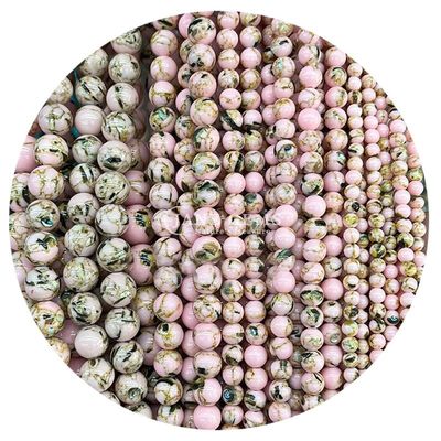 Grosir batu permata alami bulat bebas manik-manik 8mm bergaris Agate bergaris bebas manik-manik bulat manik-manik spacer untuk perhiasan