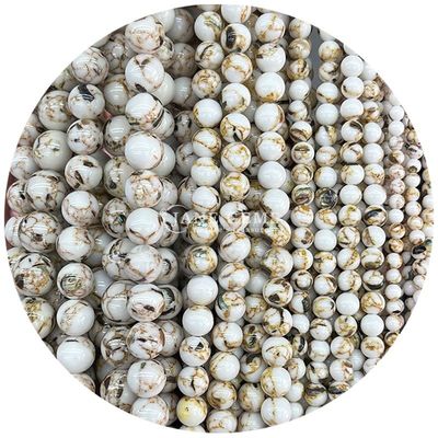Grosir batu permata alami bulat bebas manik-manik 8mm bergaris Agate bergaris bebas manik-manik bulat manik-manik spacer untuk perhiasan