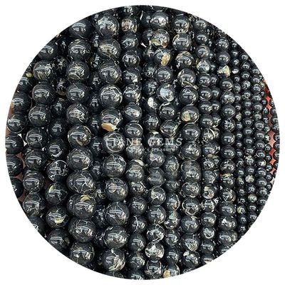Grosir batu permata alami bulat bebas manik-manik 8mm bergaris Agate bergaris bebas manik-manik bulat manik-manik spacer untuk perhiasan