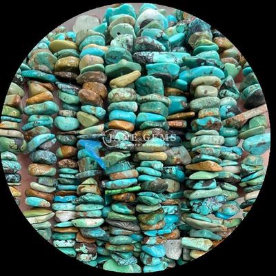 Tourmaline Natural Turquoise Bead Natural Crystal Bentuk Irregular Chip Gravel Stone Loose Bead Strands Untuk Gelang