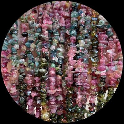 Tourmaline Natural Turquoise Bead Natural Crystal Bentuk Irregular Chip Gravel Stone Loose Bead Strands Untuk Gelang