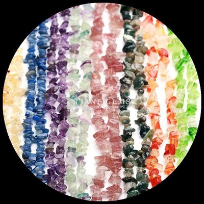 Pink Tourmaline Gem Bead Natural Crystal Bentuk Irregular Chip Gravel Batu Lolos Bead Strands Untuk Gelang