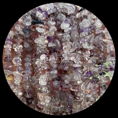 Pink Tourmaline Gem Bead Natural Crystal Bentuk Irregular Chip Gravel Batu Lolos Bead Strands Untuk Gelang