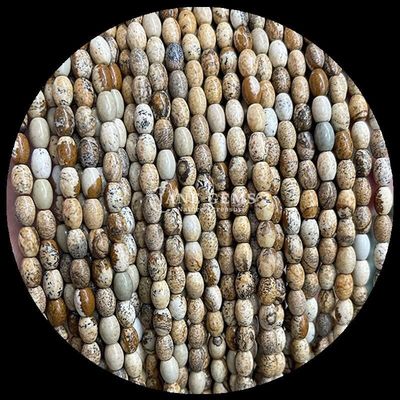 Agate India Green Dot Lemon Jade Gem Bead Natural Crystal Rice Shape Stone Loose Bead Strands Untuk Gelang
