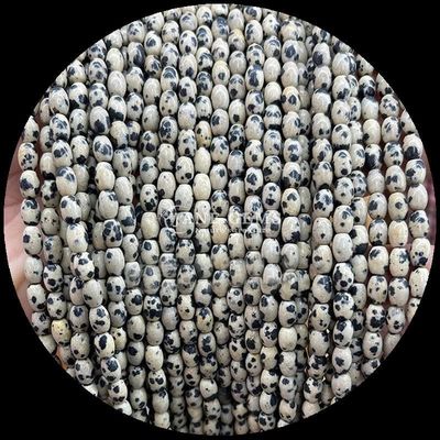Agate India Green Dot Lemon Jade Gem Bead Natural Crystal Rice Shape Stone Loose Bead Strands Untuk Gelang