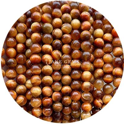 Grosir Batu Alami Batu Bulat 8mm Mata Harimau Mata Harimau Mawar Merah Mata Harimau Merah Mata Harimau Bulat Jarak Untuk Perhiasan