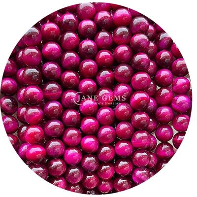 Grosir Batu Alami Batu Bulat 8mm Mata Harimau Mata Harimau Mawar Merah Mata Harimau Merah Mata Harimau Bulat Jarak Untuk Perhiasan