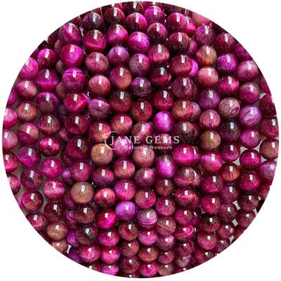 Grosir Batu Alami Batu Bulat 8mm Mata Harimau Mata Harimau Mawar Merah Mata Harimau Merah Mata Harimau Bulat Jarak Untuk Perhiasan