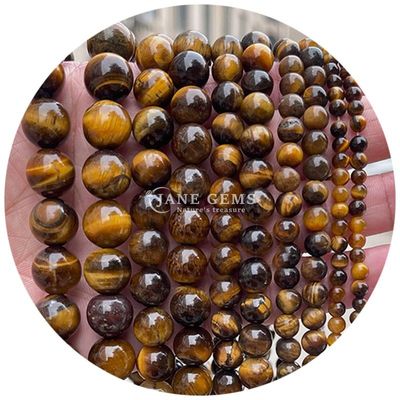 Grosir Batu Alami Batu Bulat 8mm Mata Harimau Mata Harimau Mawar Merah Mata Harimau Merah Mata Harimau Bulat Jarak Untuk Perhiasan