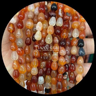 Jasper Merah Opalit Mata Harimau Mutiara Natural Crystal Air Drop Bentuk Batu Lolos Manik Untaian Untuk Gelang