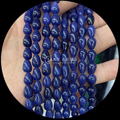 Lapis Lazuli Hijau Aventurine Gem Manik-manik kristal alami Air Drop Bentuk Batu Lolos Manik-manik Strands Untuk Gelang