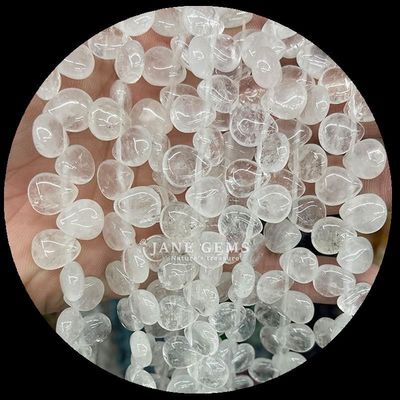 Malachite Clear Quartz Gem Bead Natural Crystal Water Drop Shape Stone Loose Bead Strands Untuk Gelang