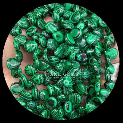 Malachite Clear Quartz Gem Bead Natural Crystal Water Drop Shape Stone Loose Bead Strands Untuk Gelang