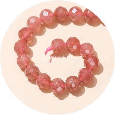 Grosir Authentic Batu permata alami manik-manik longgar berfaceted kristal manik-manik longgar mawar quartz batu manik untuk kerajinan
