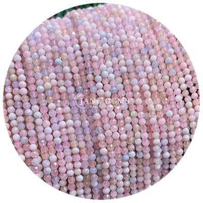 Grosir Batu permata semi berharga manik-manik berfacet yang berfacet aksesoris manik-manik batu longgar Rose Quartz manik-manik spacer untuk perhiasan