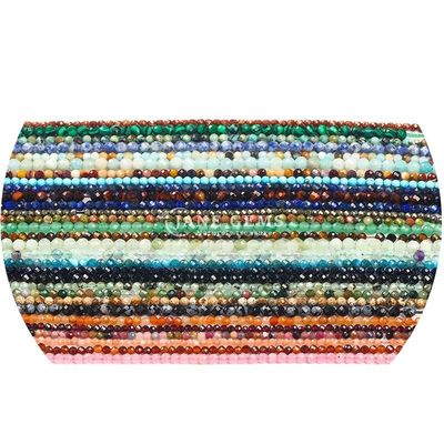 Grosir Multicolor Kuarsa Batu permata Semi-hargonous Faceted Manik-manik Aksesoris Shell Pearl Spacer untuk pembuatan perhiasan