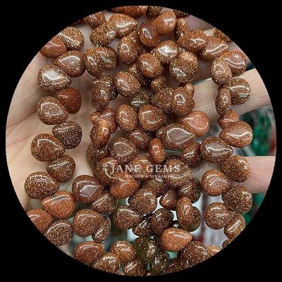 Indian Agate Topaz Gem Bead Natural Crystal Water Drop Shape Stone Loose Bead Strands Untuk Gelang