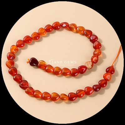 Rose Quartz Carnelian Gem Bead Natural Crystal Heart Shape Stone Loose Bead Strands Untuk Gelang