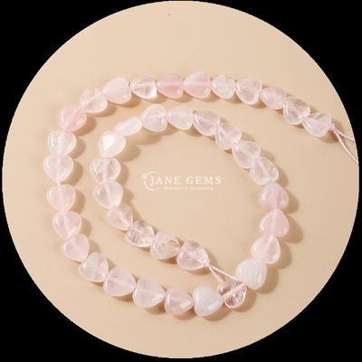 Rose Quartz Carnelian Gem Bead Natural Crystal Heart Shape Stone Loose Bead Strands Untuk Gelang