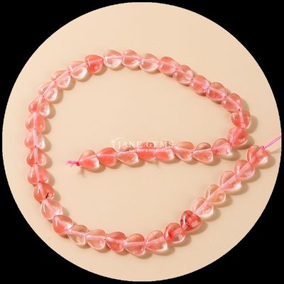 Rose Quartz Carnelian Gem Bead Natural Crystal Heart Shape Stone Loose Bead Strands Untuk Gelang