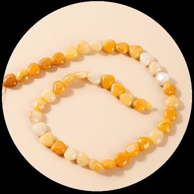 Rose Quartz Carnelian Gem Bead Natural Crystal Heart Shape Stone Loose Bead Strands Untuk Gelang