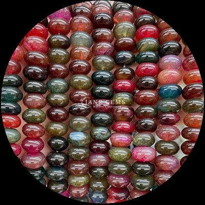 Lemon Jade Amazonite Gem Bead Natural Crystal UFO Bentuk Batu Lolos Bead Strands Untuk Gelang