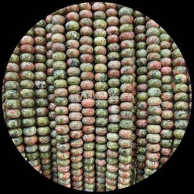 Lucky Jade Lava Stone Gem Bead Crystal Alam Abacus Bentuk Batu Loose Bead Strands Untuk Gelang