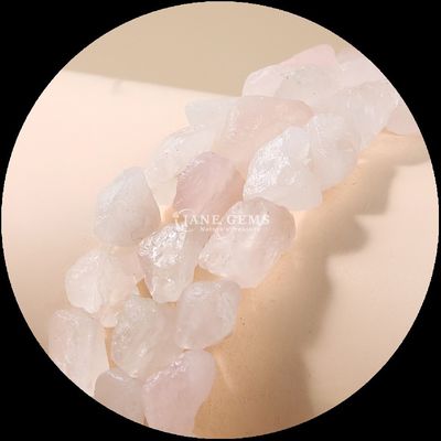 Rose Quartz Amethyst Gem Bead Natural Crystal Raw Rough Stone Loose Bead Strands Untuk Gelang