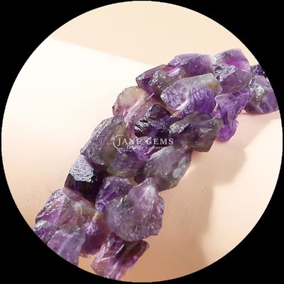 Rose Quartz Amethyst Gem Bead Natural Crystal Raw Rough Stone Loose Bead Strands Untuk Gelang