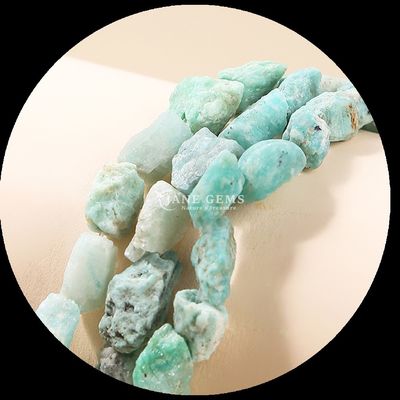 Fluorite Amazonite Gem Bead Natural Crystal Raw Rough Stone Loose Bead Strands Untuk Gelang