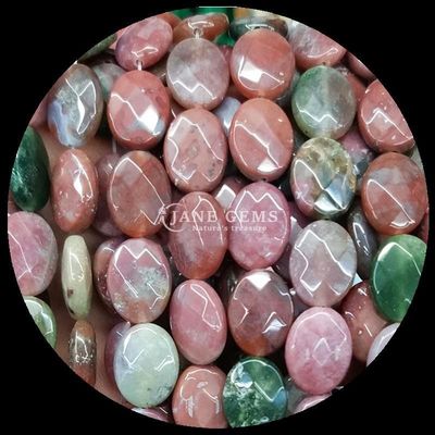 Stylish Indian Agate Batu Jasper Merah Untaian manik-manik longgar Bentuk oval berfacet Batu permata manik-manik