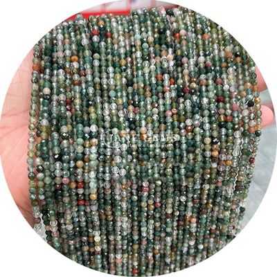 Batu permata alami berfaceted energi kristal bulat bentuk bebas manik-manik untuk membuat perhiasan DIY