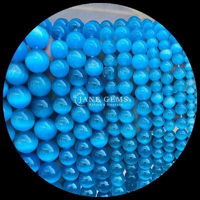 Merah Biru Ungu Berwarna Manik Bentuk Bulat Mata Kucing Untaian manik longgar untuk energi penyembuhan dan pemberian hadiah