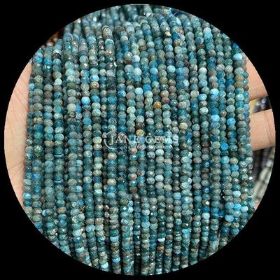 Lapis Lazuli Apatite Batu permata alami manik-manik berfacet Abacus Bentuk untaian manik longgar untuk energi penyembuhan dan pembuatan perhiasan DIY