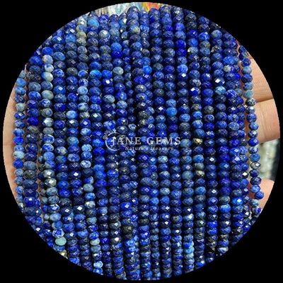 Lapis Lazuli Apatite Batu permata alami manik-manik berfacet Abacus Bentuk untaian manik longgar untuk energi penyembuhan dan pembuatan perhiasan DIY