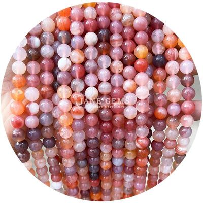 Natural Round Smooth Mix Agate Loose Beads Strand Untuk DIY Perhiasan & Kerajinan Makin